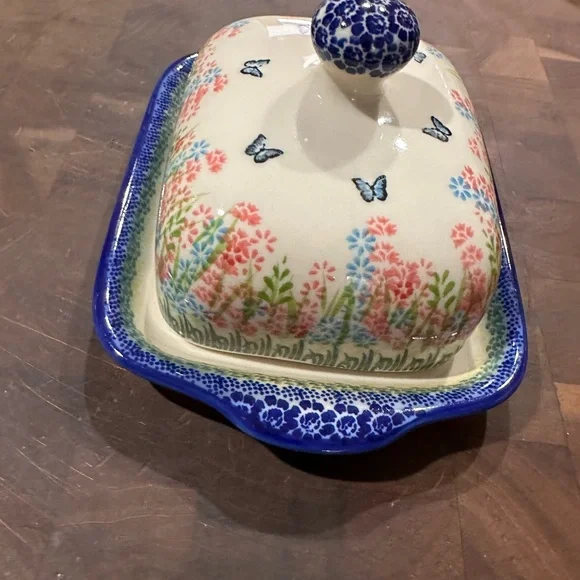 Polish Pottery Unikat Dalia butter dish *NWOT* - Picture 3 of 3
